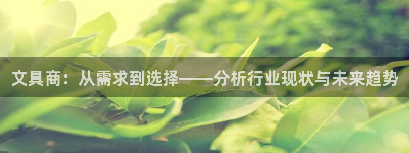 卧龙娱乐主管：文具商：从需求到选择——分